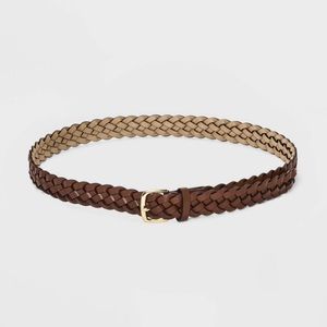 Women’s Plus Size Braided Belt Brown 2XL & 3XL